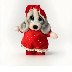 Adorable Red Polka Dot Dog Plush Toy